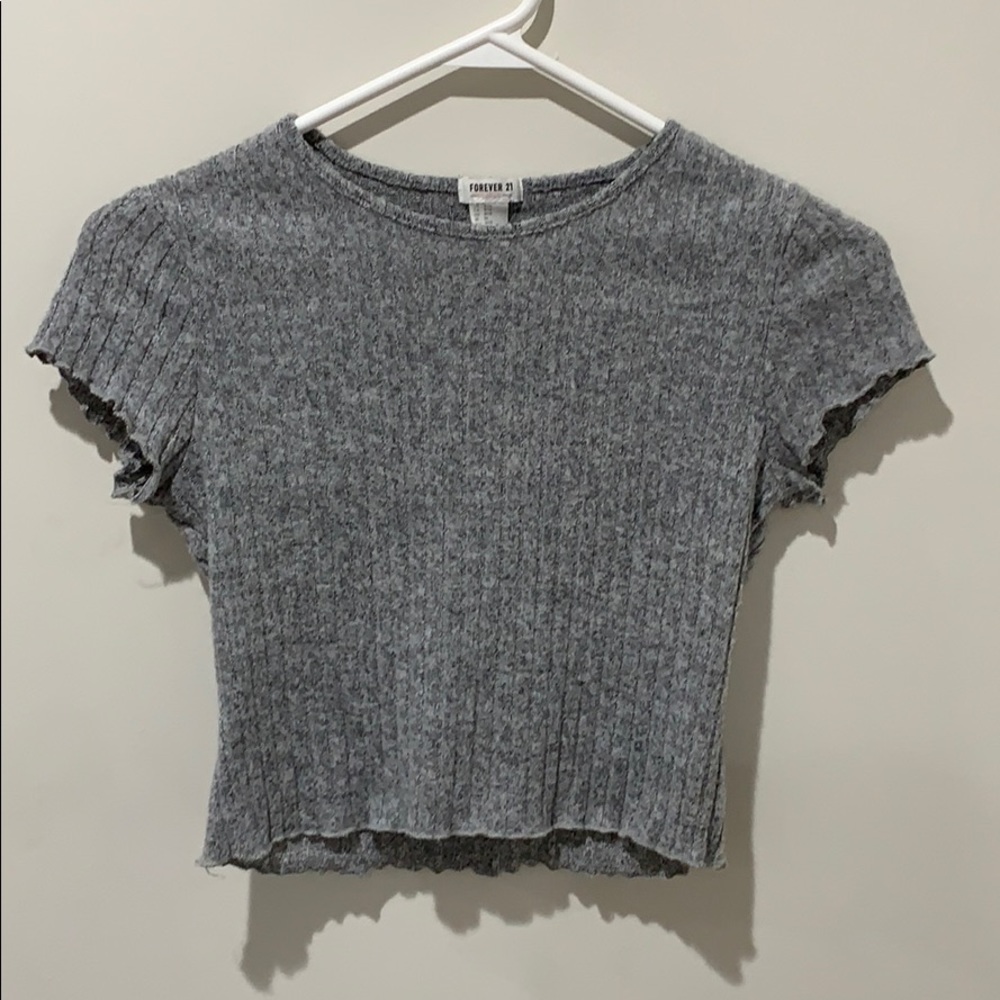 grey ribbed forever 21 top size girls 9/10